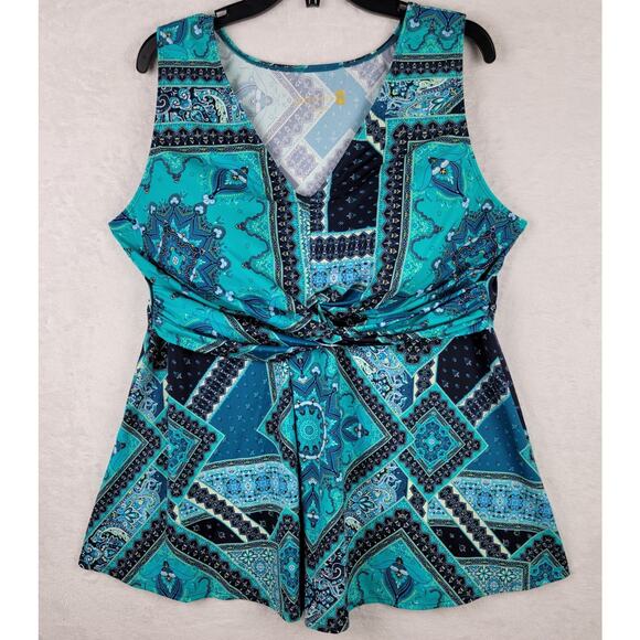 Ambernoon Other - Tankini Top 22 Swimming Bathing Tank Only Swimsuit Blue Bohemian Beach Cruise
